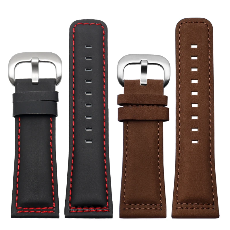 28MM męski uniwersalny duży skórzany pasek do zegarka dla siedmiu Friday M2/02 PS3/02 pasek do zegarka z prawdziwej skóry Retro matowa bransoletka