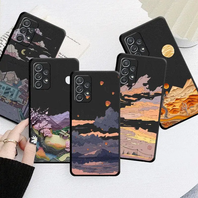 Summer Sky Suspension Case For Samsung Galaxy A54 A14 5G A52 A53 A12 A13 A34 A23 A55 A35 A33 A21s A71 A32 Phone Cover