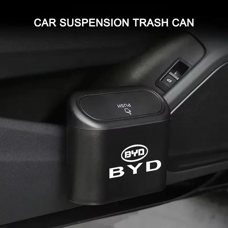 Car ABS Square Trash Can Dust Case Storage Box Accessories For BYD Tang F3 E6 Atto 3 EV Yuan Plus Song Max F0 G3 I3 Ea1 Dmi G6