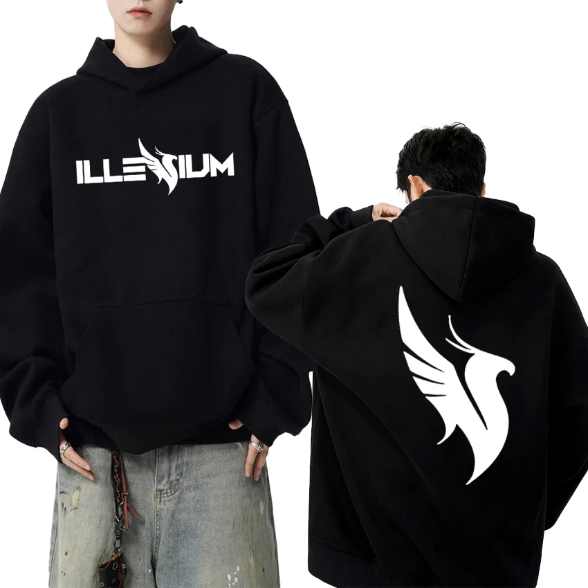 2025 New in Illenium Dj Music Double Sided print Hoodies Men women vintage Casual pullovers Unisex Fleece Long sleeve Sweatshirt