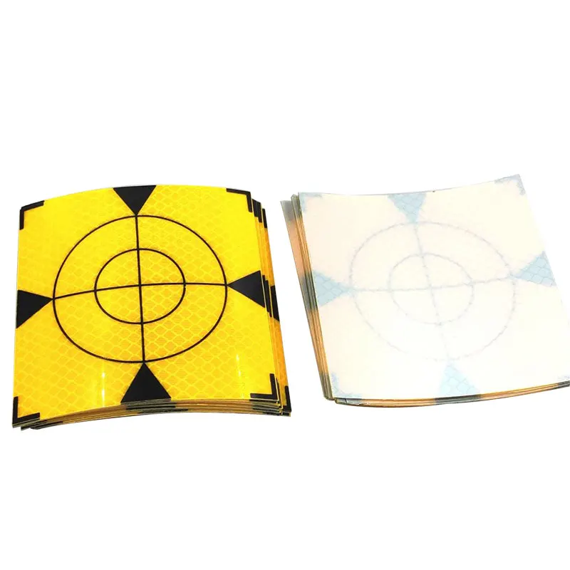 Foglio riflettente giallo 100x100mm per stazione totale rilievo geografia foglio triangolare adesivo nastro riflettente 10cm * 10cm