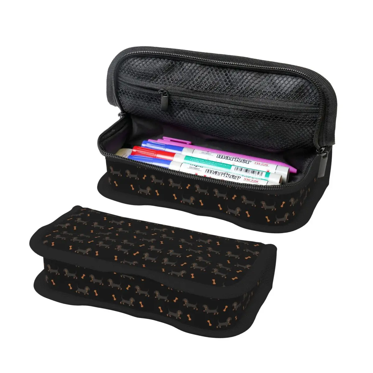 

Black And Tan Dachshund Sausage Dog Pencil Case for Students School Pen Box Pencil Bag Stationery Supplies Pen Holder Bag