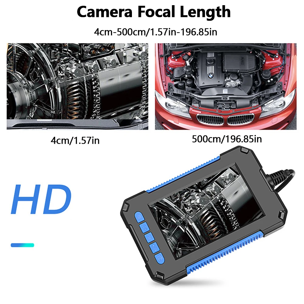 

5.5mm 2/5/10 Meters Industrial Endoscope 1080P HD 4.3''Screen Borescope Inspection Snake Camera For Car