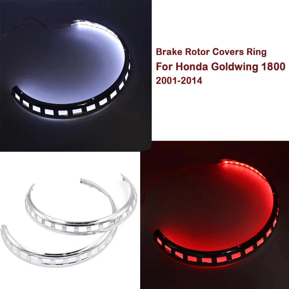 

Motorcycle-Brake-Rotor-Covers-Ring-Of-Fire-Blue/Red/White-For-Honda-Goldwing-GL1800-GL-1800-2001-2014-2013-2012