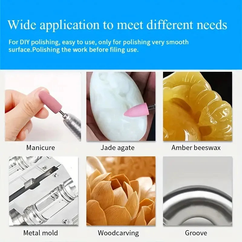 シリコンラバーネイルドリル,ロータリーバリ,10個