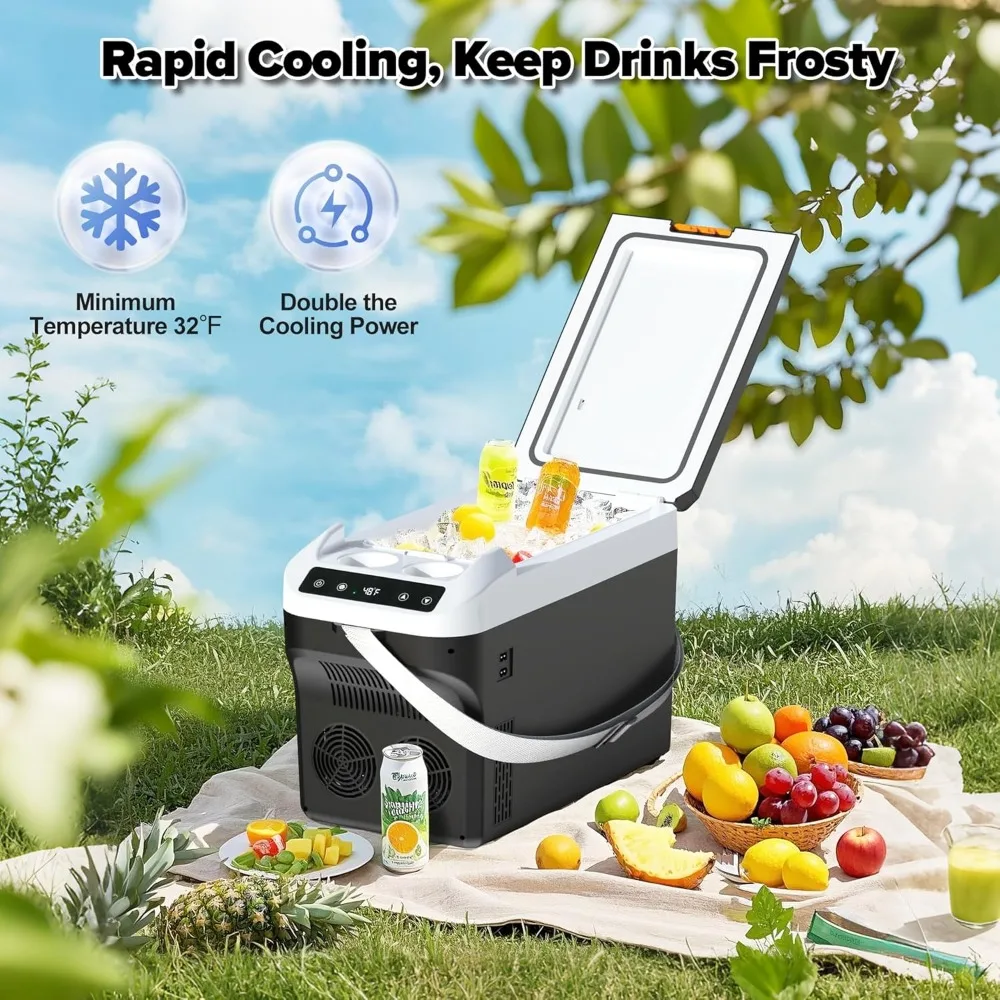 مبرد وسخان السيارة الكهربائية سعة 12 فولت 23 لترًا مع خيارات طاقة المنزل والسيارة