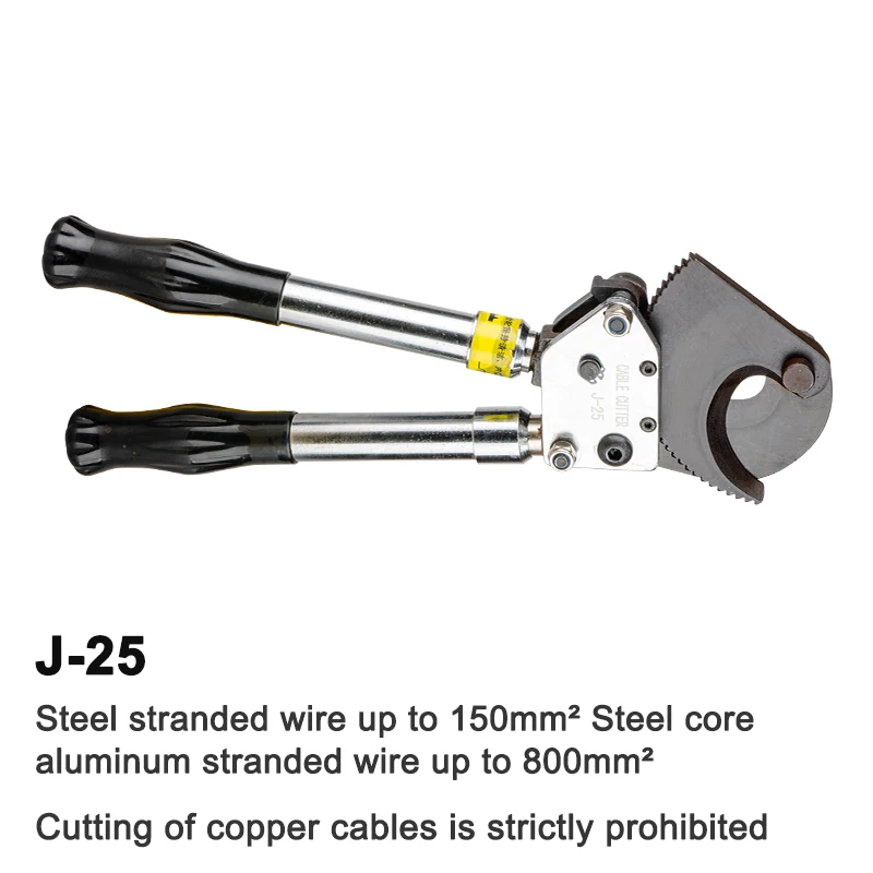 J-25 Handheld Ratchet Cable Cutter Tool for Construction Used Cutting Armored Copper Stranded Wire Hydraulic Cable Cutting
