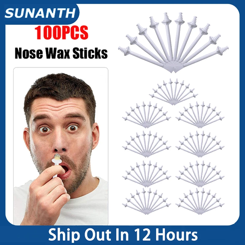 

100PCS Nose Wax Sticks For Nose Hair Removal 50g/200g/500g Wax Beans Cleaning Tool Set Painless Waxing Hair Removal Unisex