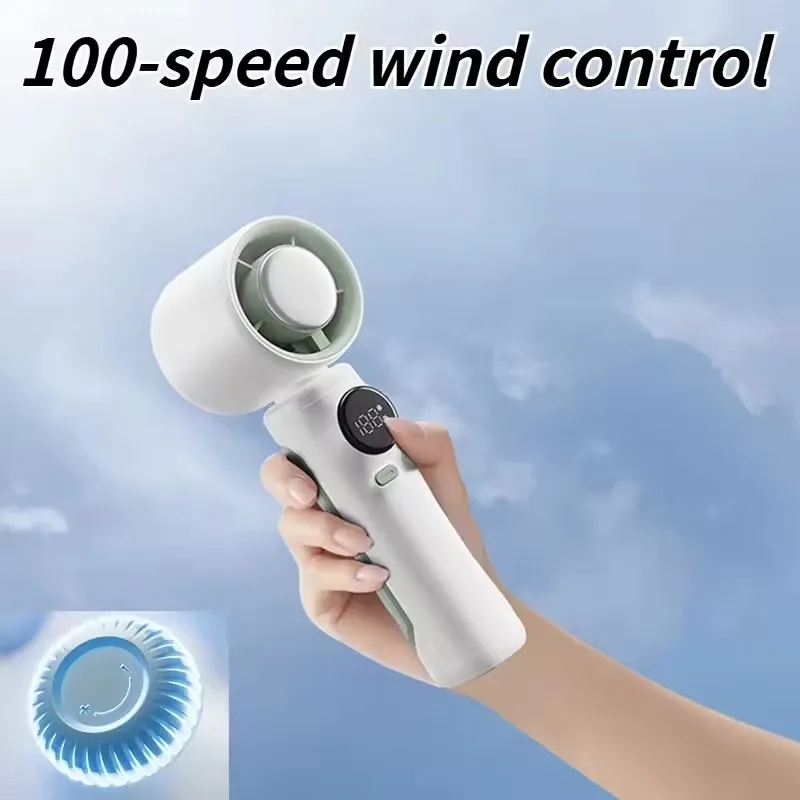 Zai Xiao Portable 100-Speed Turbo Handheld Fan with Semiconductor Ice Cooling USB Rechargeable Ideal for Outdoor Use