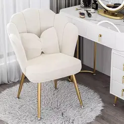 Formwell-Silla de maquillaje de terciopelo con patas de Metal, sillas de tocador con forma de concha, altura ajustable, sala de estar y comedor