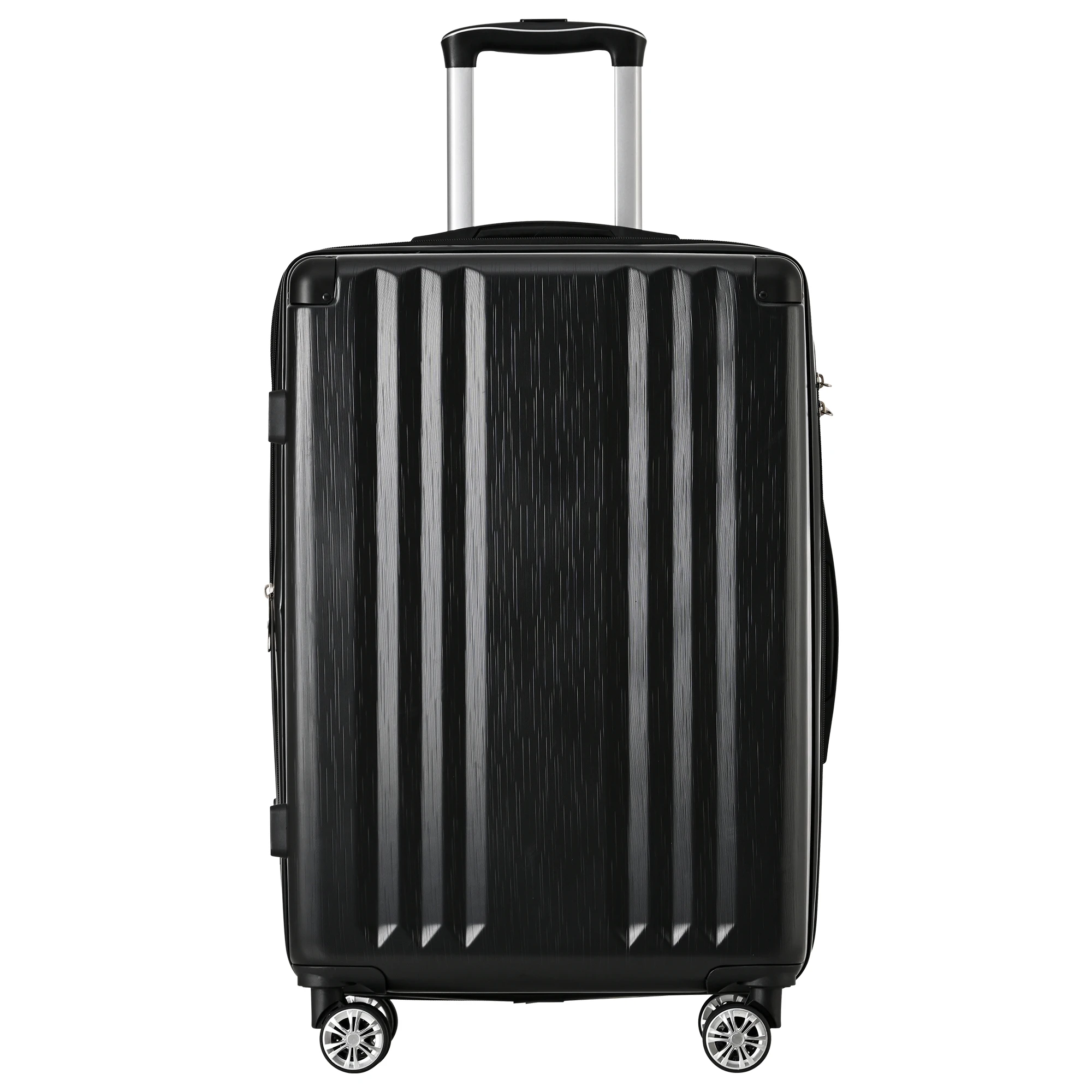 VSOGA Hard Trunk Case suitcase hand luggage 4 Rolls ABS Material TSA Custom Lock 66.5x45.5x28 cm Black