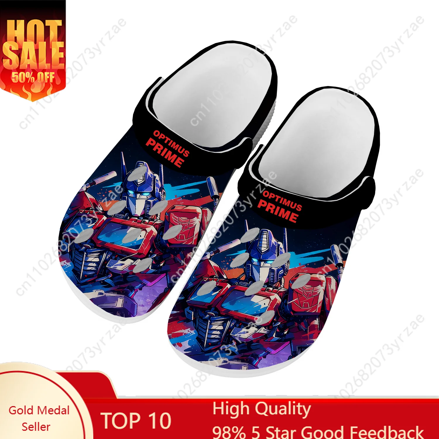 

Optimus Prime Home Sandal Hot Cartoon Game Men Women Teenager Fashion Built Water Shoes Beach Custom Slippers Sandals
