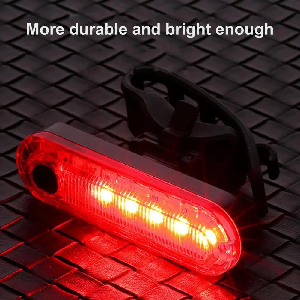 USB Rechargeable Bicycle Tail Light Energy-Saving LED Lamp Waterproof Bike Rear Safety Flashlight for Night Riding Outdoor Cycli