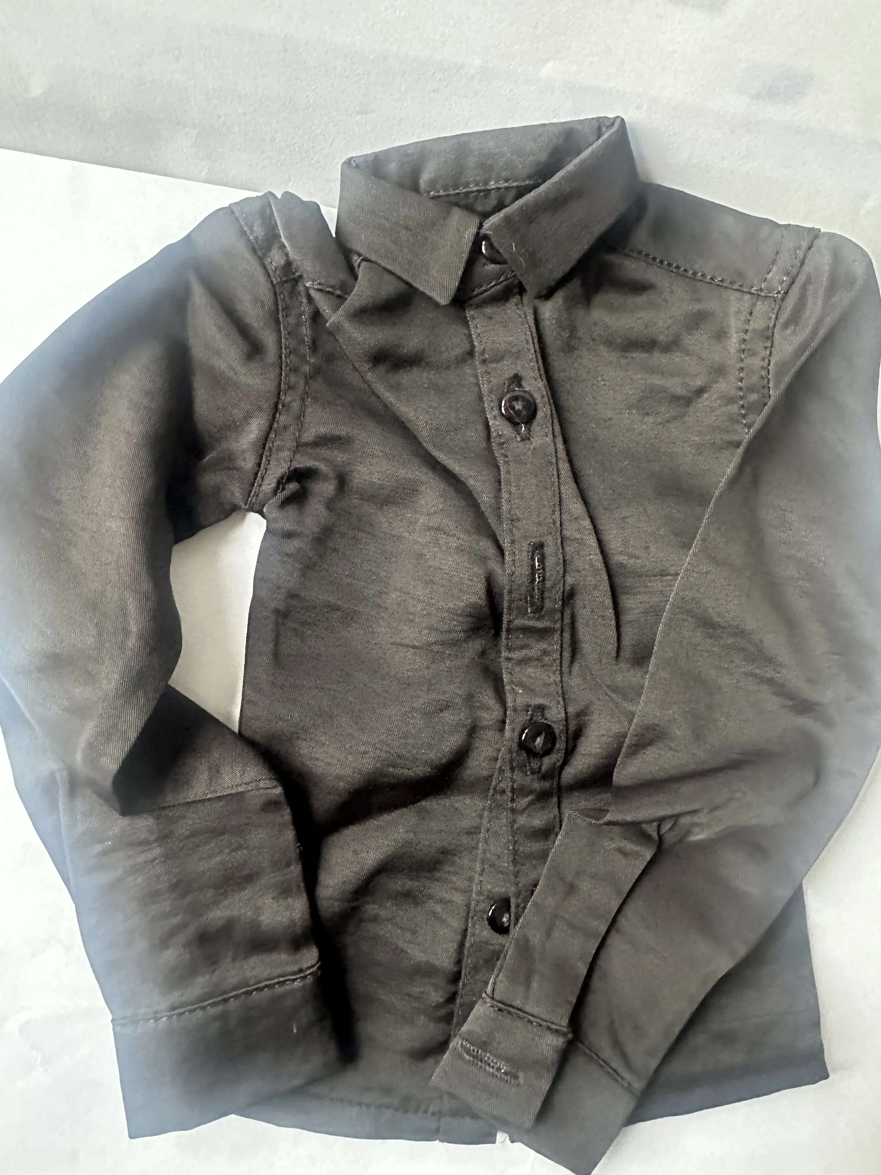 

D04-B103 children handmade toy SD17 70/68 73 ID75 YC76 80 uncle BJD Doll clothes black white Basic shirt 1pcs
