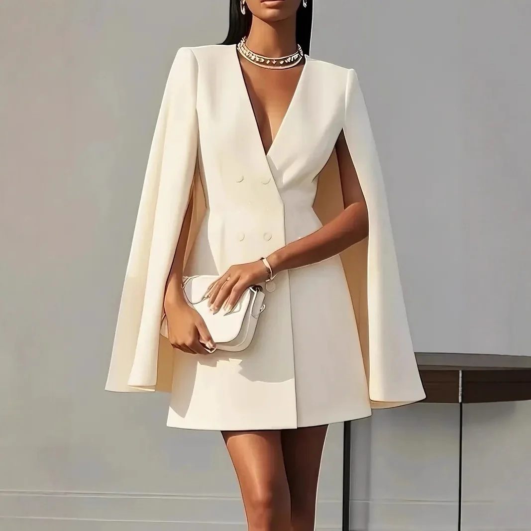 Elegant and Slim Fit Hot Selling New Irregular Cut Waist Cinching Suit Cloak for Women