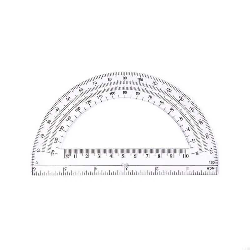 2025 Novas 5 peças transmissoras transparentes 6 polegadas 180 graus PRIMURATORES MATERATORES MEDIÇÃO MEDIÇÃO PARA ALUNA
