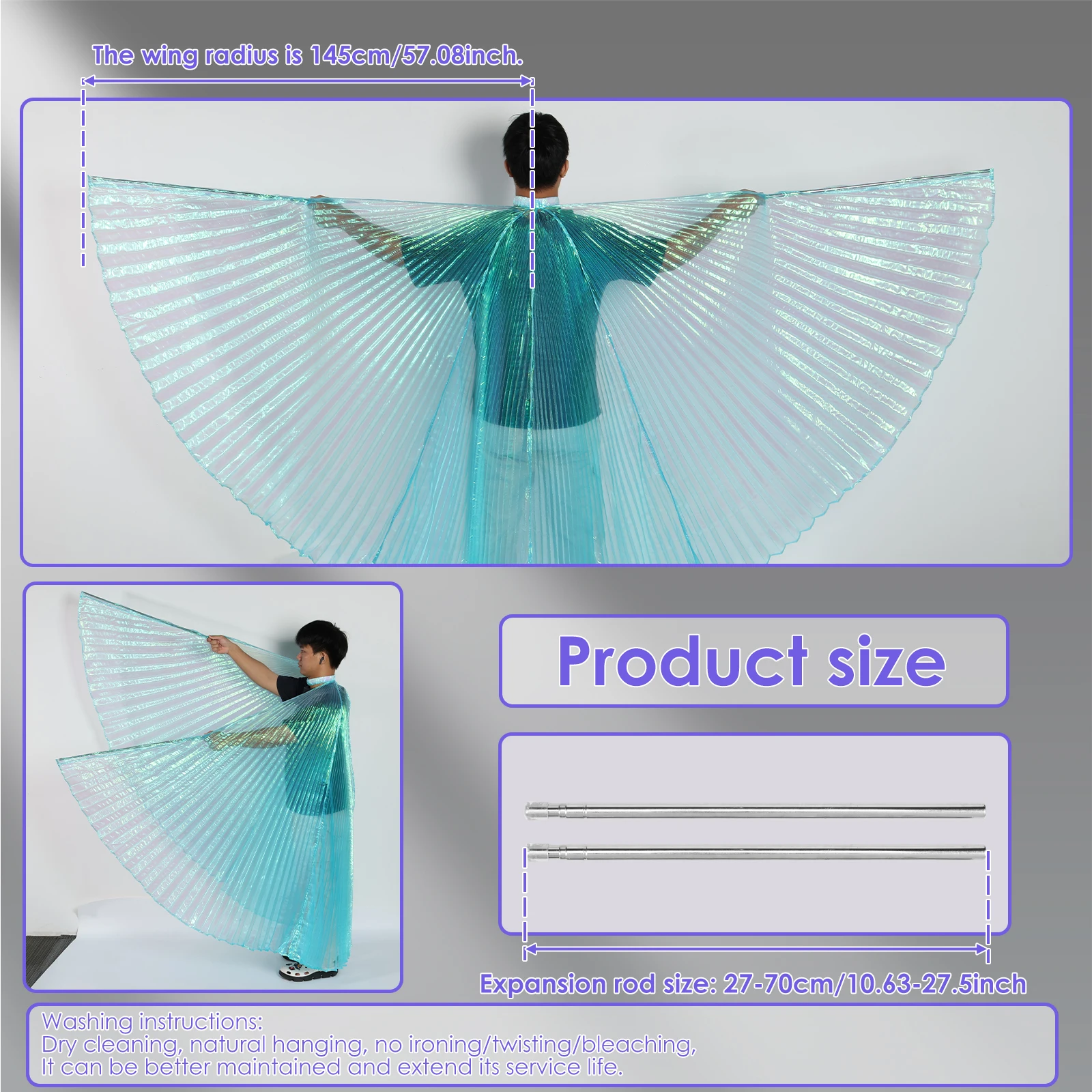 Skrzydła wróżki płaszcz występ na scenie nosić taniec brzucha Acce dorosłe dzieci tancerze kolorowy motyl Isis skrzydła kostiumy do tańca