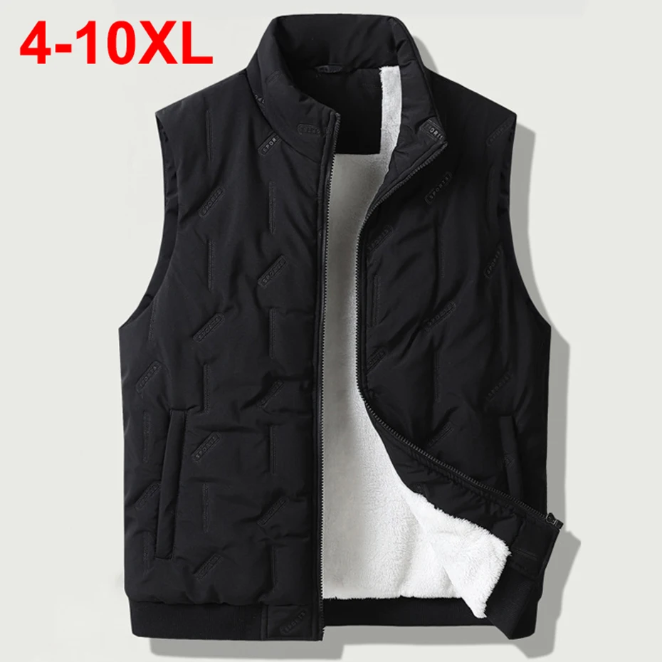 

Winter Men's Vests Padded Jacket Down Coats Plus Size 10XL Thicken Warm Vest Male Black Loose Casual Vest Waistcoat 9XL 2024