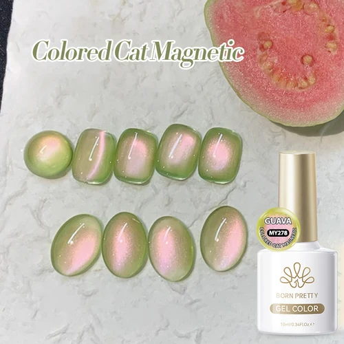 BORN PRETTY 10ml brillante púrpura rosa gato Gel magnético esmalte de uñas fruta Color guayaba uva arándanos fruta Gel semipermanente