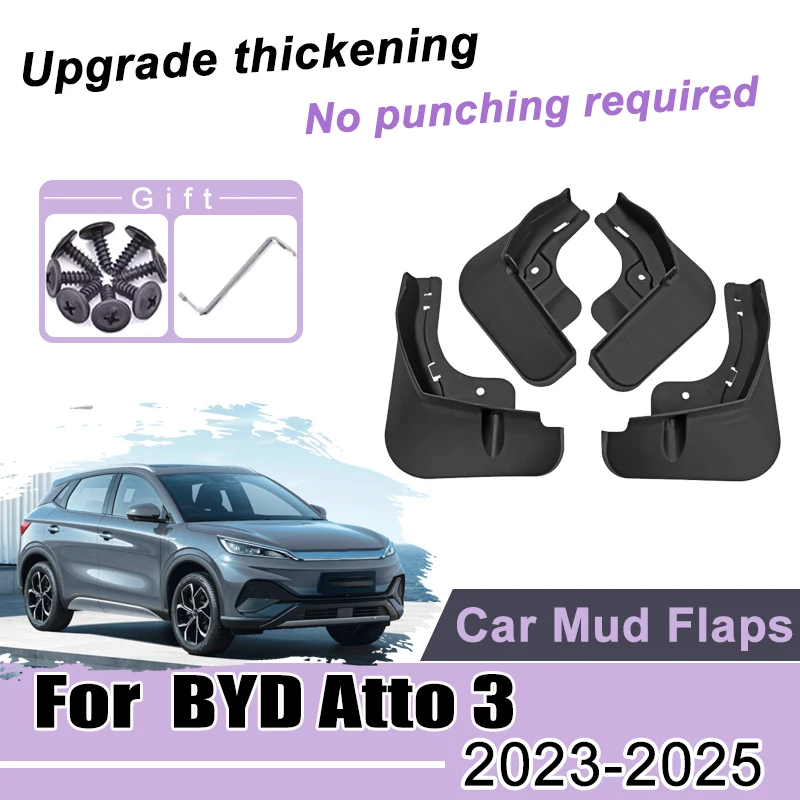 Car Mudguard for BYD Atto 3 Car Accessorios 2023 2024 2025 Car Front Rear Wheels Fender Mud Flaps Anti-splash Flap Mudflap Tools