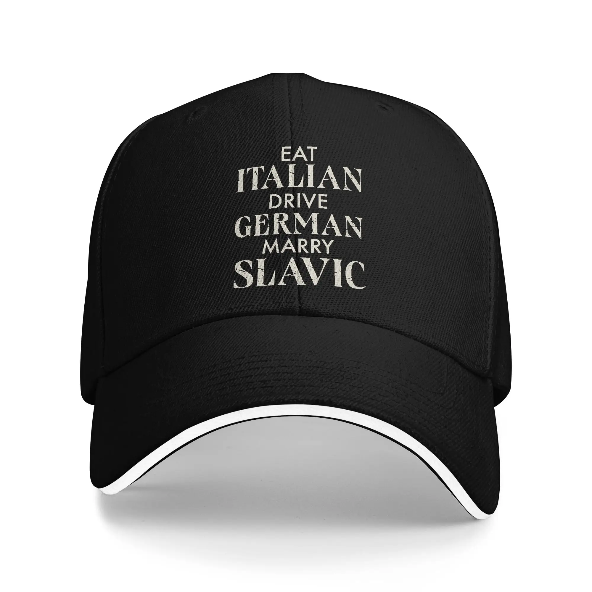 Eat Italian Drive German Marry Slavic Golf Hat Accessories Fashion  Snapback Hat For Unisex Golf Headewear  Adjustable