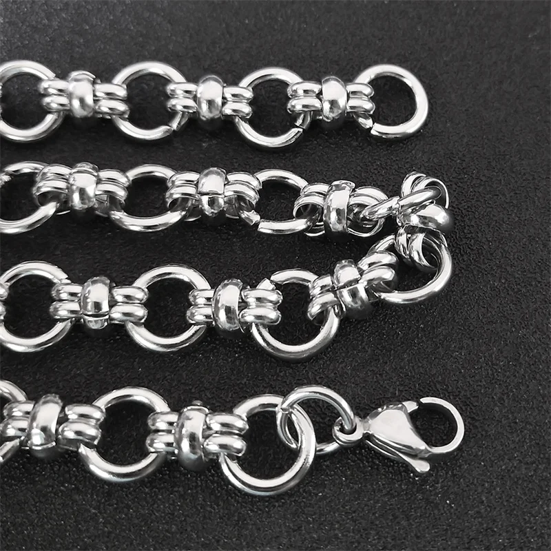 Exquisite Sweet Cool Punk Knot Link Chain Necklace for Men Women Stainless Steel Silver Color Hip Hop Choker Collar Jewelry SG11