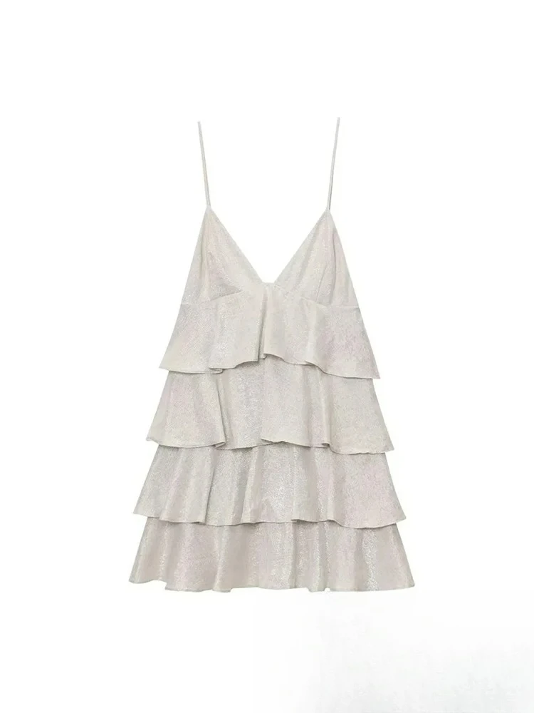 ชุดเดรสลำลองสไตล์ชิคสำหรับผู้หญิง แบรนด์ KONDALA แบบเรียบง่าย สายเดี่ยว ซิป แต่งระบาย ชุดมินิเดรสแฟชั่นใหม่ 2025 สำหรับฤดูร้อนและวันหยุด