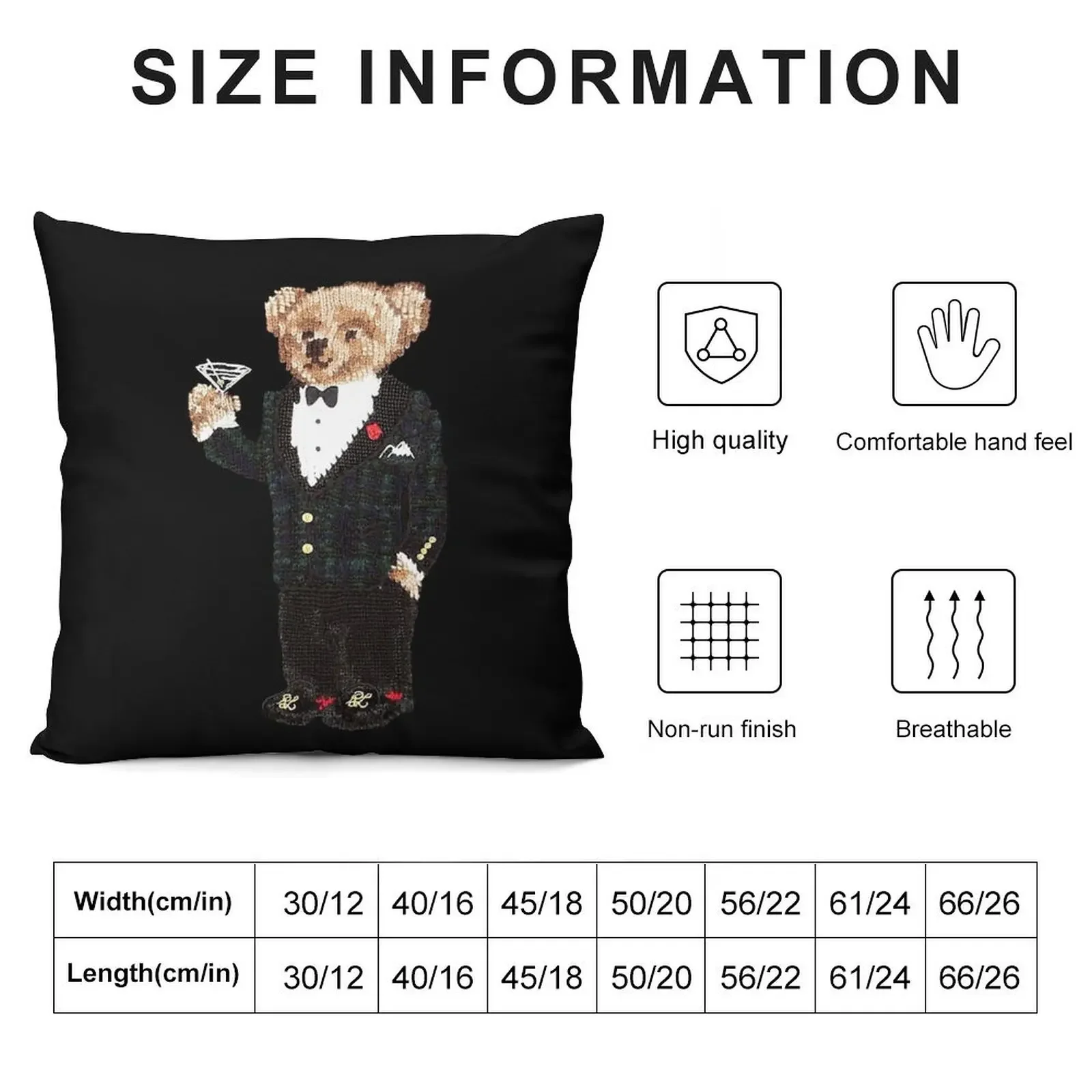 Gentleman Bear Throw Pillow luxury throw pillow covers Sofa Cushions pillow