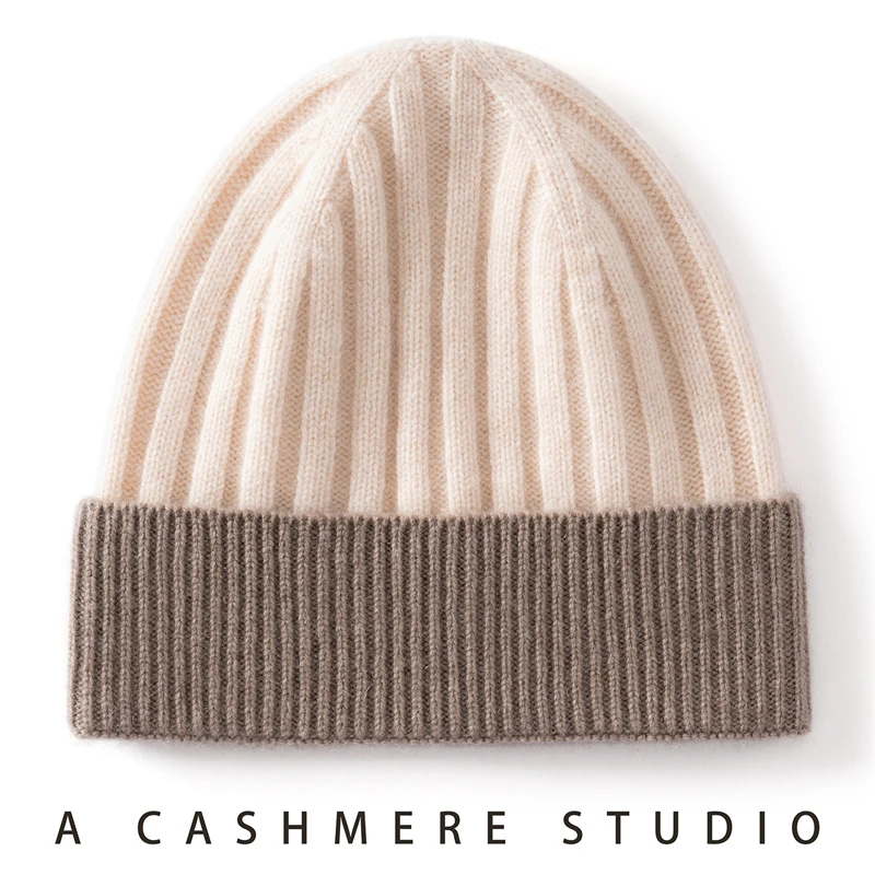 Winter Keep Warm Children Hat Unisex Knit Cap Kids 100% Cashmere Skullies Hats Boys Bonnet Caps Girls Patchwork Color Accessorie