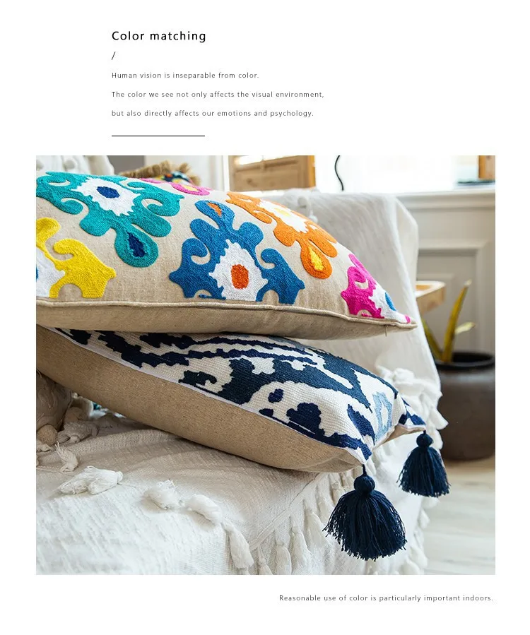 Bohemian Kissenbezug Wohnzimmer Sofa Kissenbezug Mode dekorative Home Decor Baumwolle Kissenbezug Kissen anpassbar – Detail 10