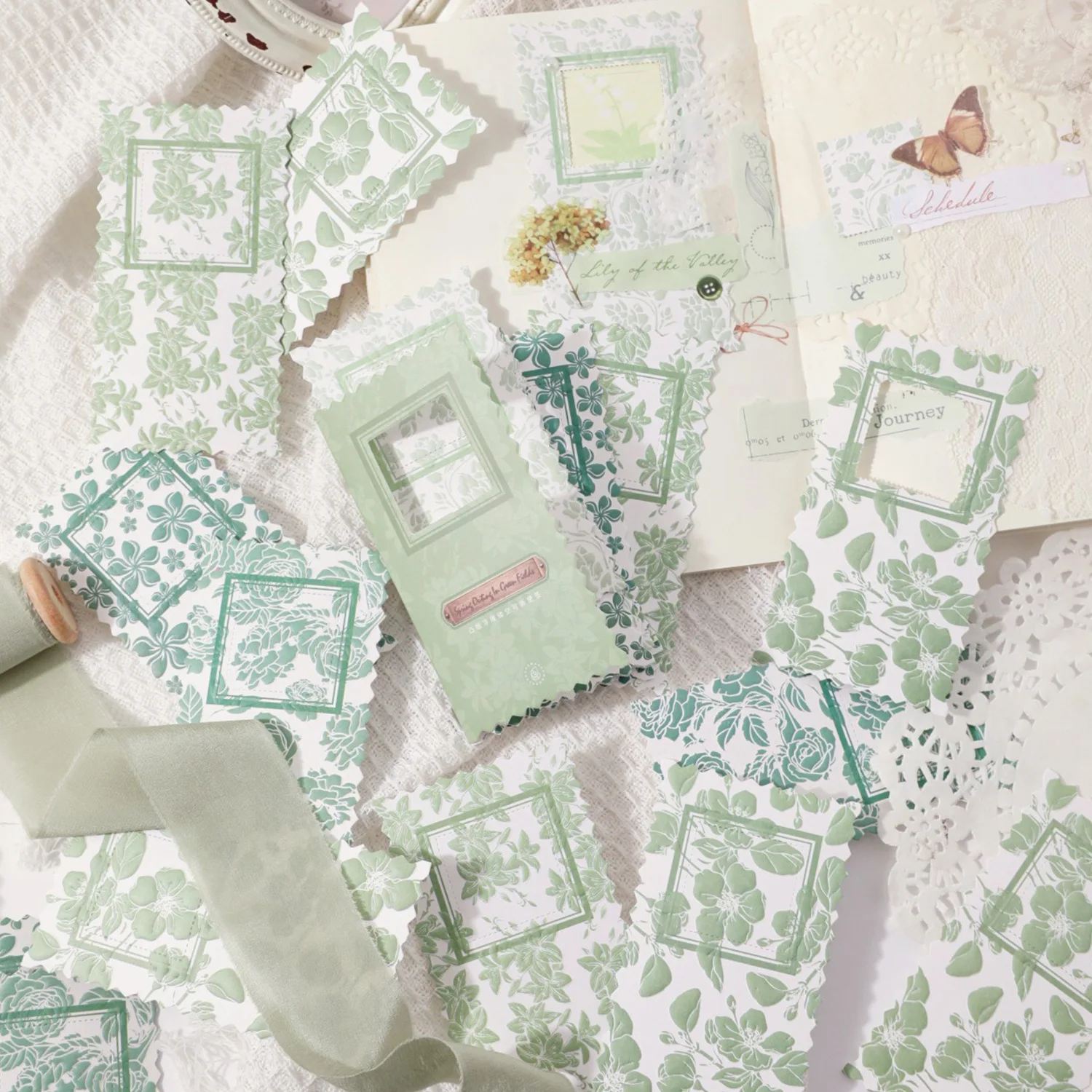 15pcs/lot Memo Pads Material Paper Flowery plant Junk Journal Scrapbooking Cards Retro Background Decoration Paper