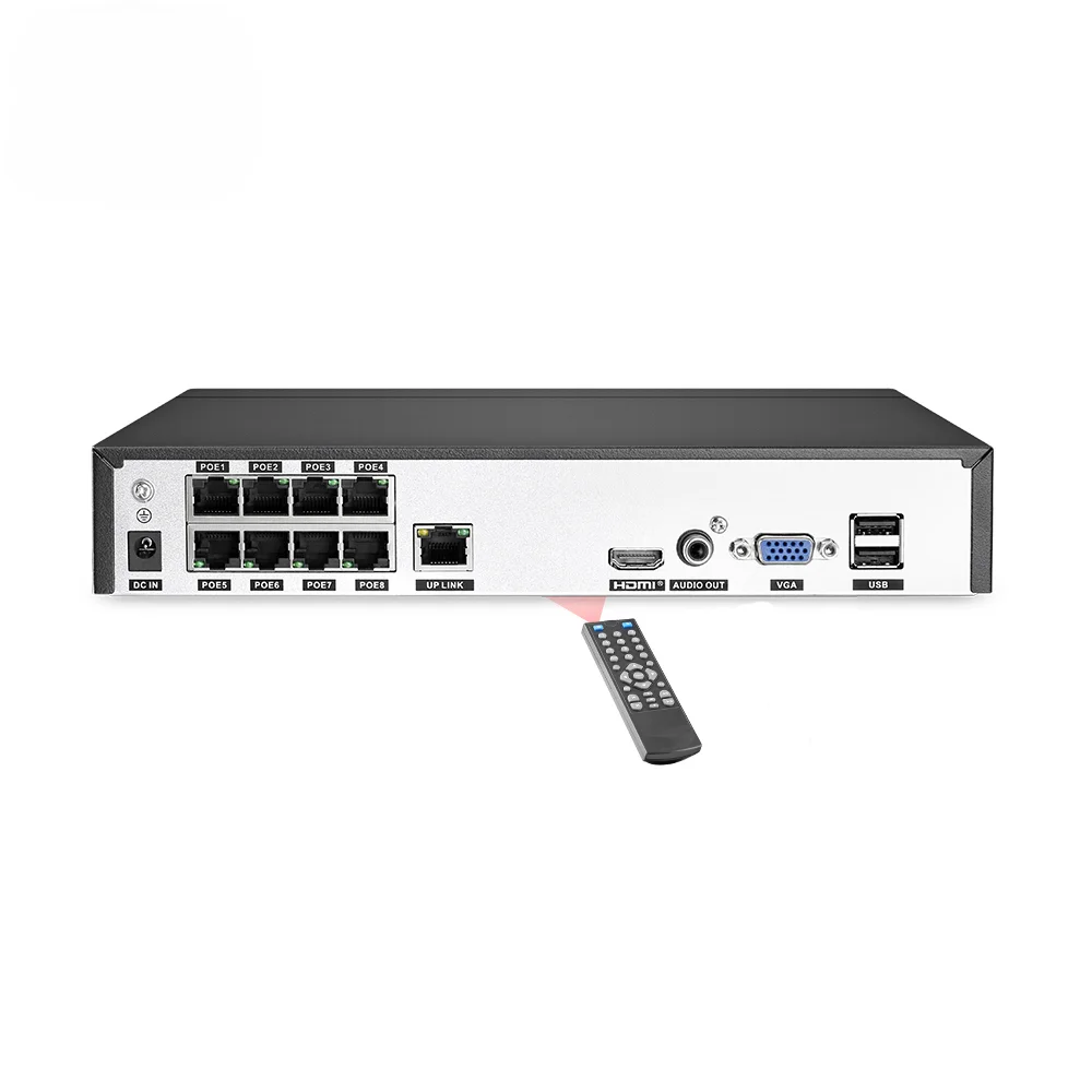 4K 8CH H.265 POE NVR Audio Out XMeye APP Video Recorder Up to 16CH For POE IP Camera System