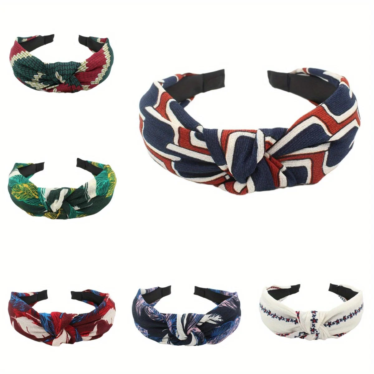 

Elegant Hair Hoop Printed Pattern Knotted Style Multi-Functional Headband for Women Girls Home Leisure Hair Accessories Headwear