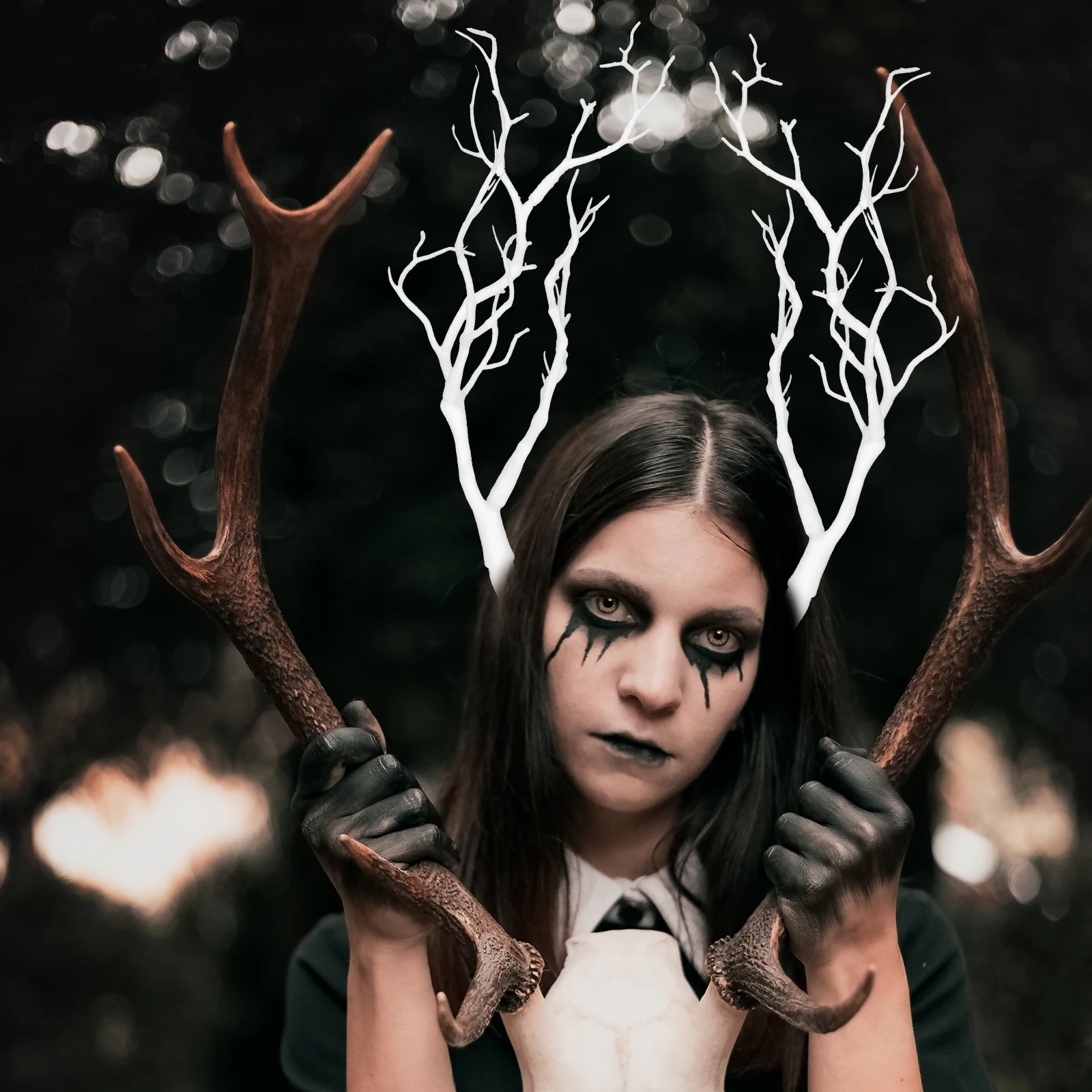 

3pcs Halloween Diy Coral Branches Fake Coral Branch Antler Headdress Party Supplies Fish Tank Ornament Artificial Plant