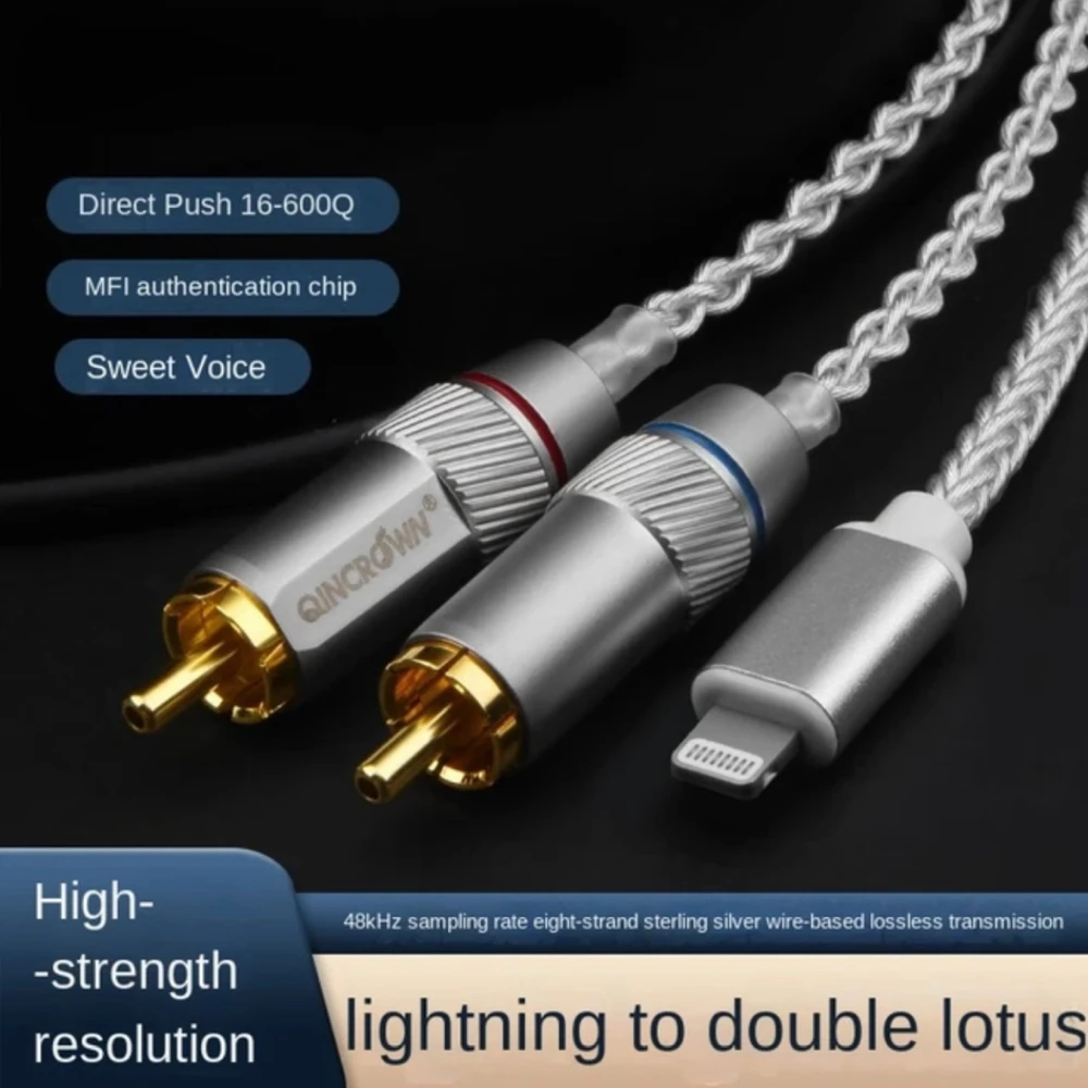 

Fancier Grade Sterling Silver Type-C to Double Lotus Head One Divided into Two Audio Cable Xiaomi Huawei Android Cell Phone Comp