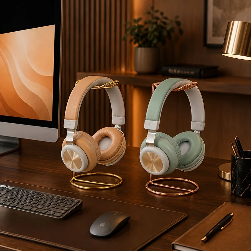 Headphone Stand Gold Metal Support Headset Stand Rack Cute Bluetooth Wireless headphones holder Support Gamer Helmet