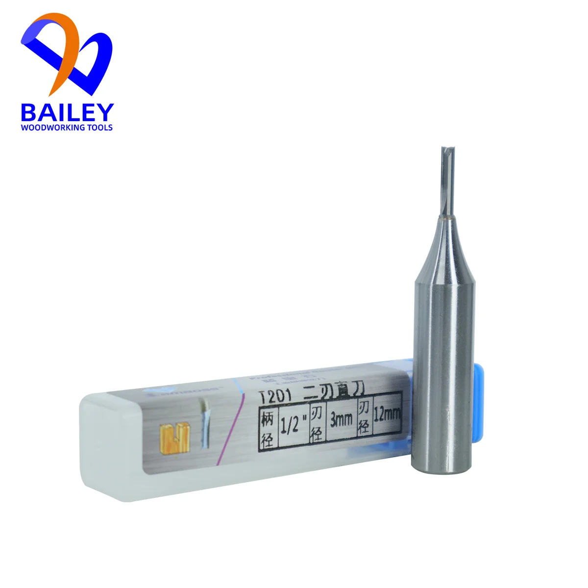 BAILEY 1PC Lamboss 6/8mm Two Flutes Straight Bit Carbide Cutter CNC Milling Tools Engraving Bit Milling Cutter Woodworking Tool