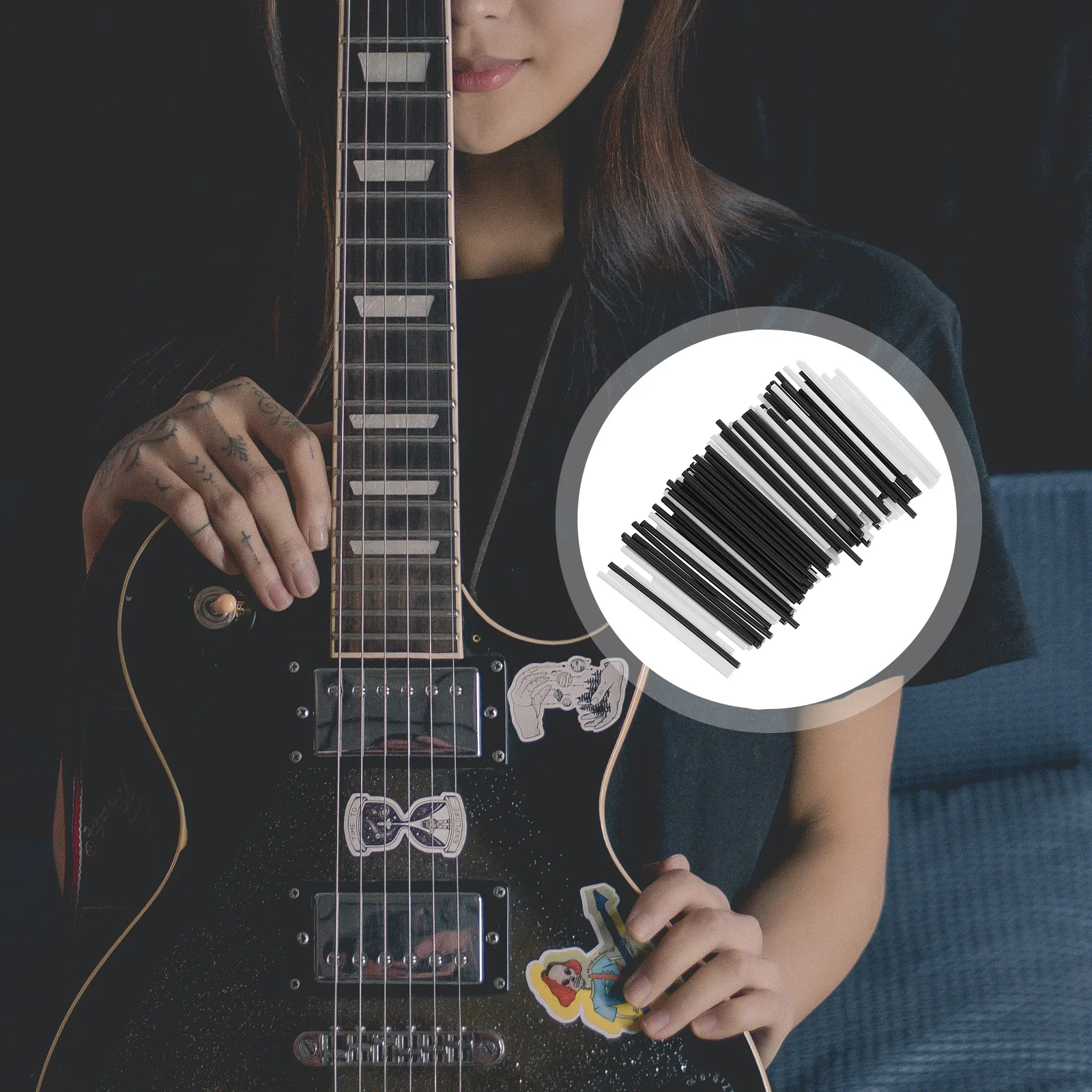 

100 Pcs Guitar Fretboard Accessories Guitars Sticker Fingerboard Side Marker Plastic Dot Inlays