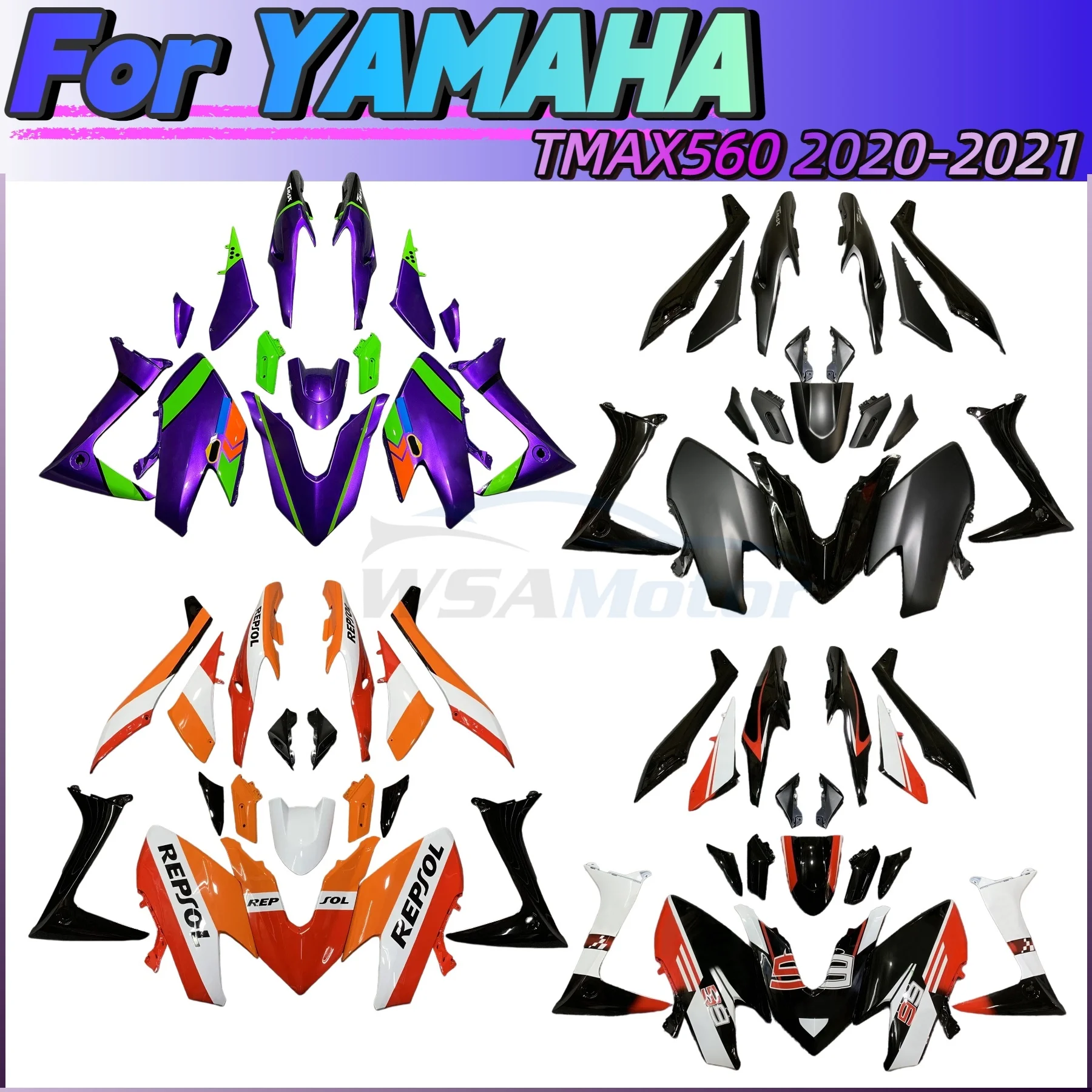 

For Yamaha Tmax560 TMAX560 2020 2021 Motorcycle Fairing Kit ABS Plastic Body Bodykits Accessories Fairings Cover