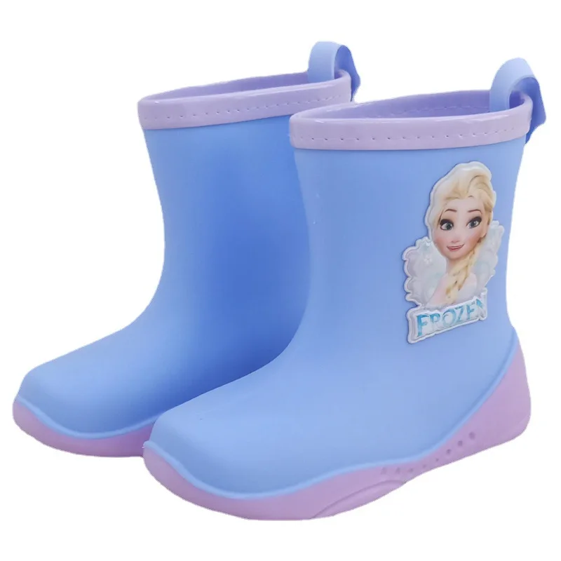 Disney Girls stivali da pioggia congelati stivali da pioggia per studenti stivali da pioggia da principessa per bambini scarpe da acqua in gomma