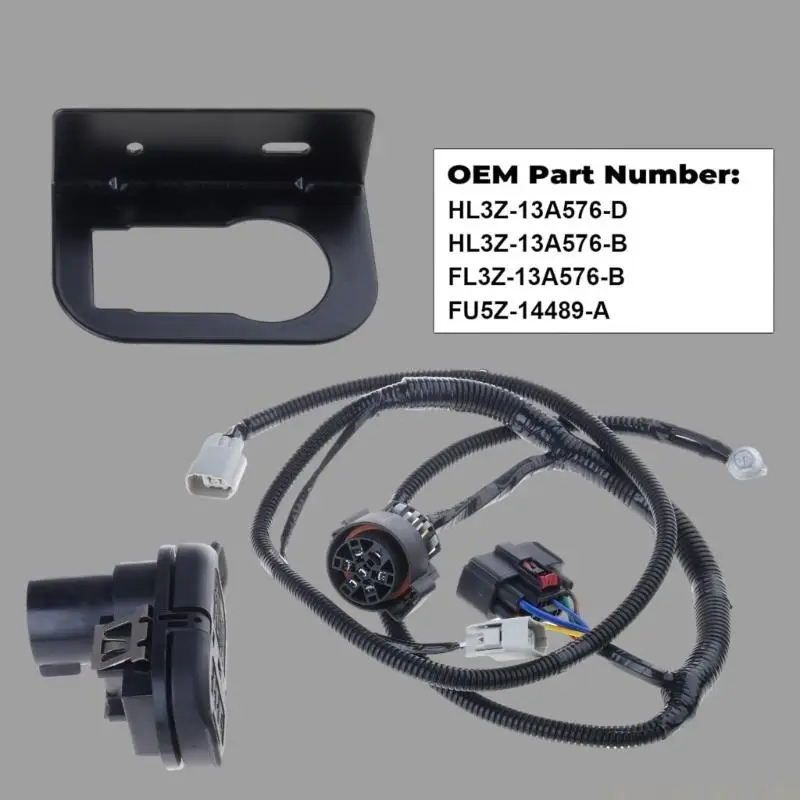 J0MA Hitch Wire Without Parking Aid HL3Z-13A576-D Trailer Rear Bumper Tow Connector Wiring Harness for 2015-2020