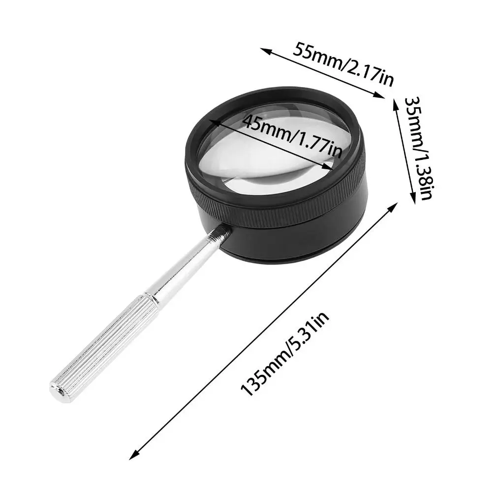 Detachable Handle 35X Handheld Magnifier Optical Small Magnifying Glass Double-Layer Easy To Carry Magnifying Loupe