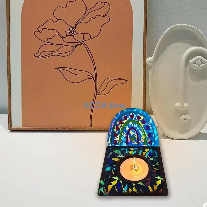 

T21F Candlestick Accessory Silicone Mold Holder Mould Semicircle Jewelry Molds