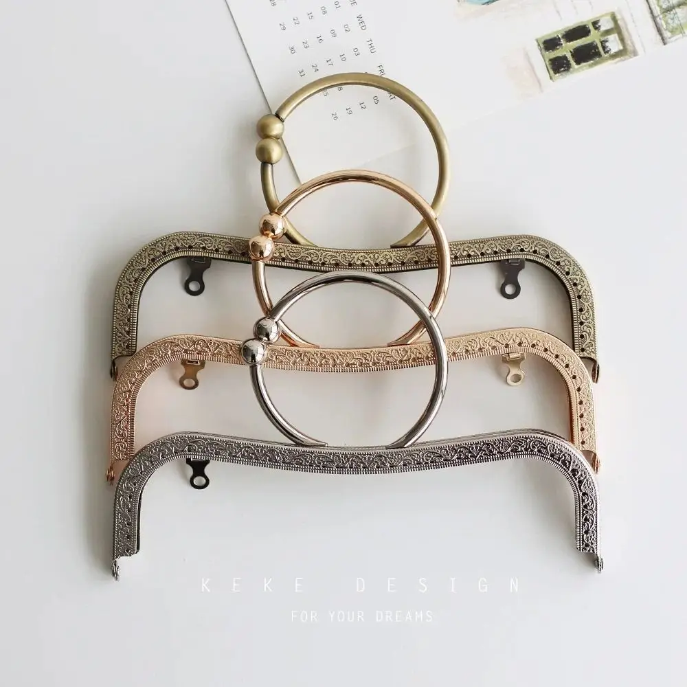 Purse Clasp Frame Bag Kiss Clasp Lock Metal Purse Frame for DIY Craft Purse Bag Making 22CM