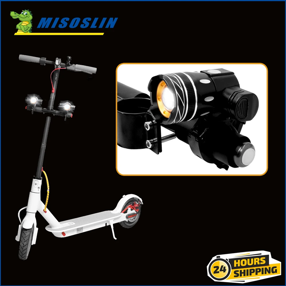 Scooter Front Headlight Flashlight Bike Bicycle Lights USB Rechargeable Zoomable for Xiaomi M365 PRO2 1S /Ninebot ES2 F25 Lamp