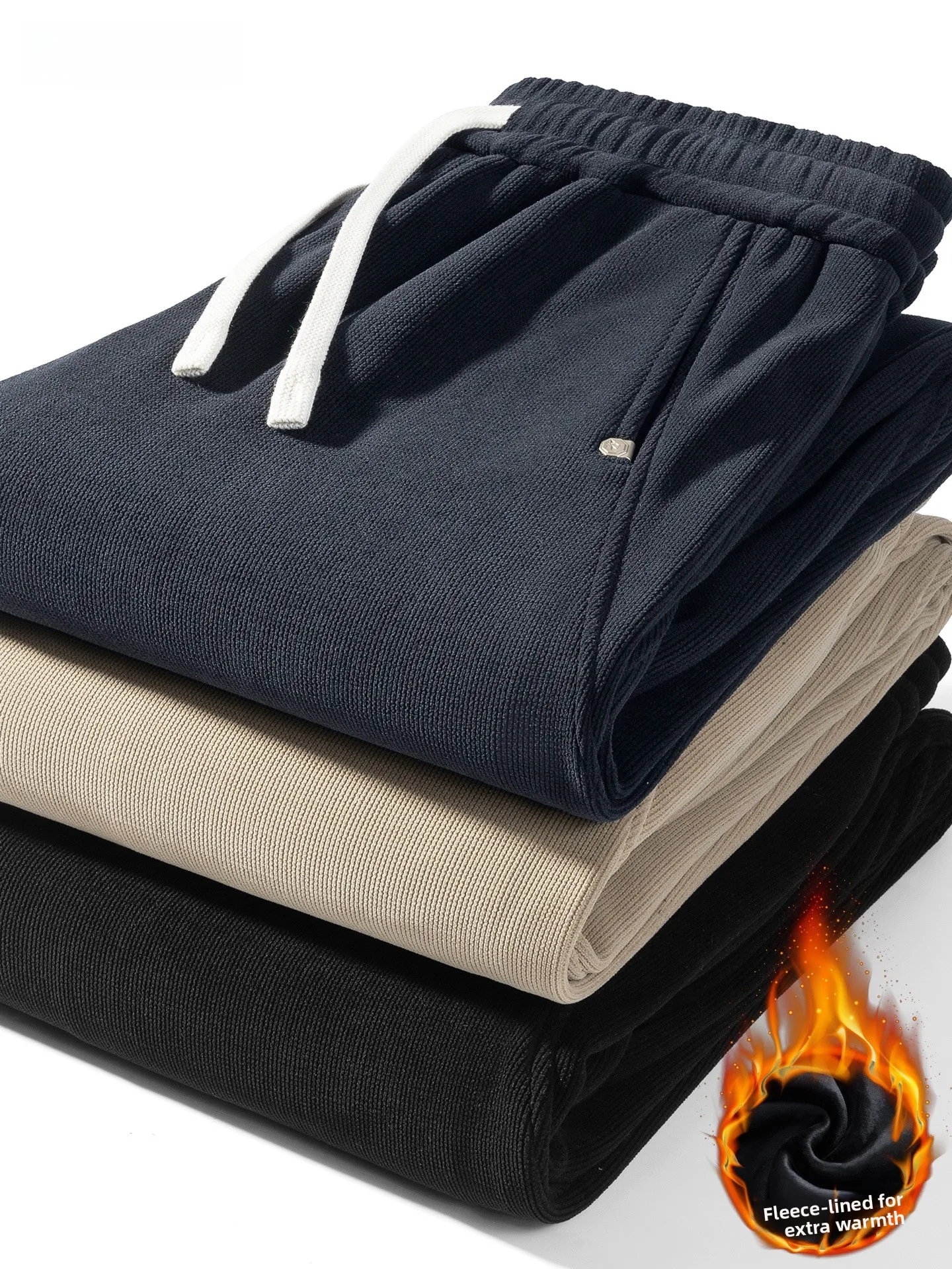 

Men's Corduroy Sweatpants Winter Thiened Fce Lined Loose Fit Spor Casual Trousers Elastic Waisand Regular Length