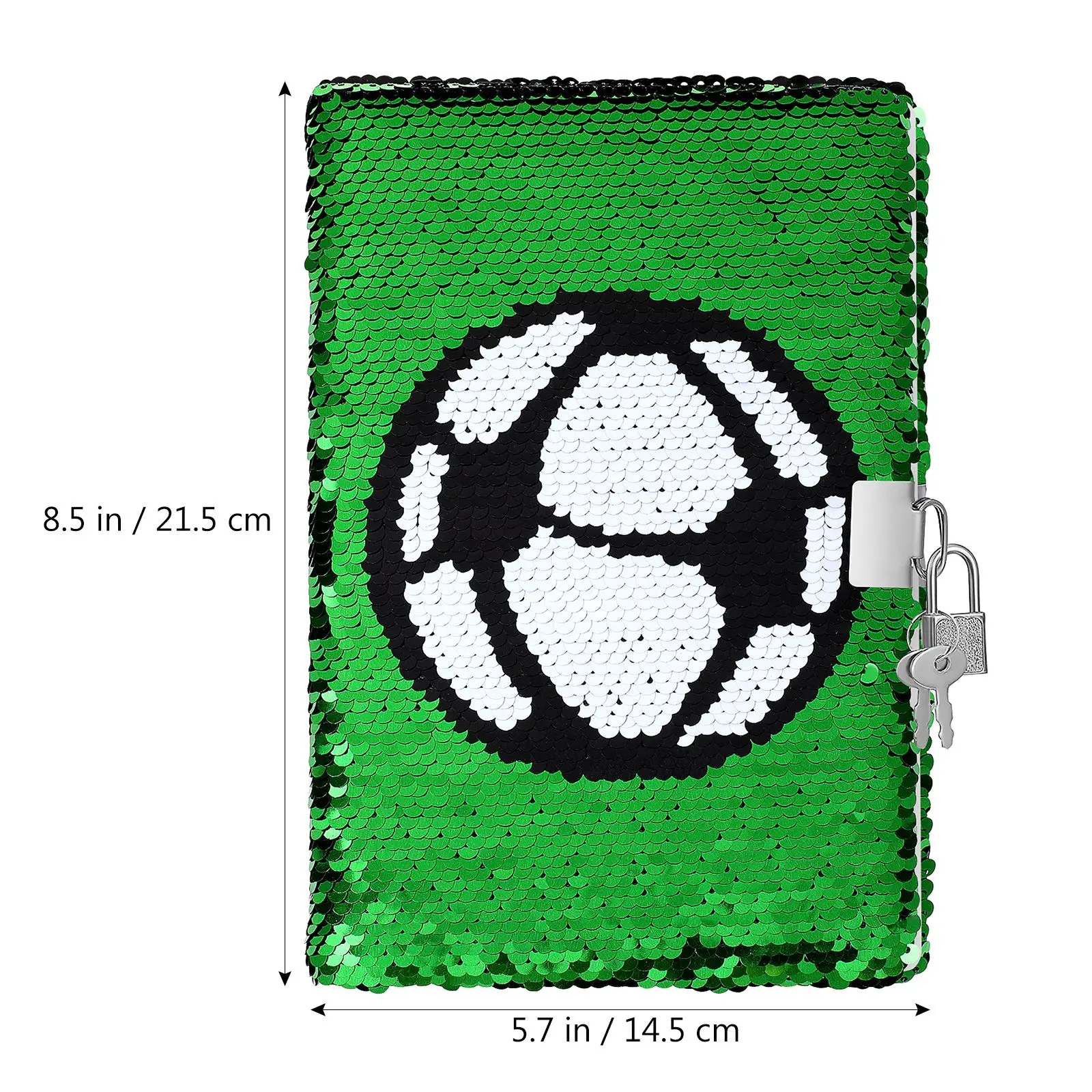 Sequin Notebook Reversible Football Pattern Notebook With Lock And Keys Diary Journal Travel Notebook Diary For Kids And Adults