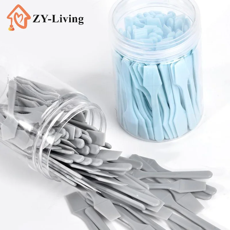 

100Pcs/lot Mini Cosmetic Spatula Scoop Face Cream Makeup Mask Mixed Spoon Beauty DIY Tools Eye Facial Makeup Applicator Sticks