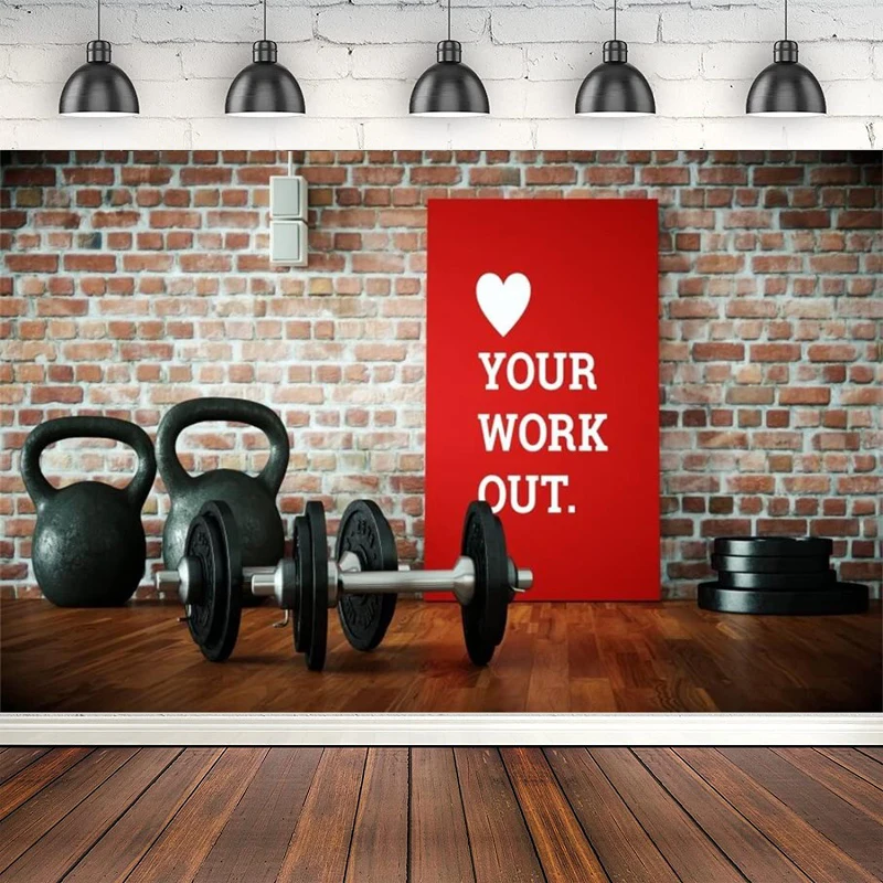 Gym Dumbbell Photography Backdrop Interior Sport Fitness Background Muscle Training Wellness Physique Shaping Physical Exercise