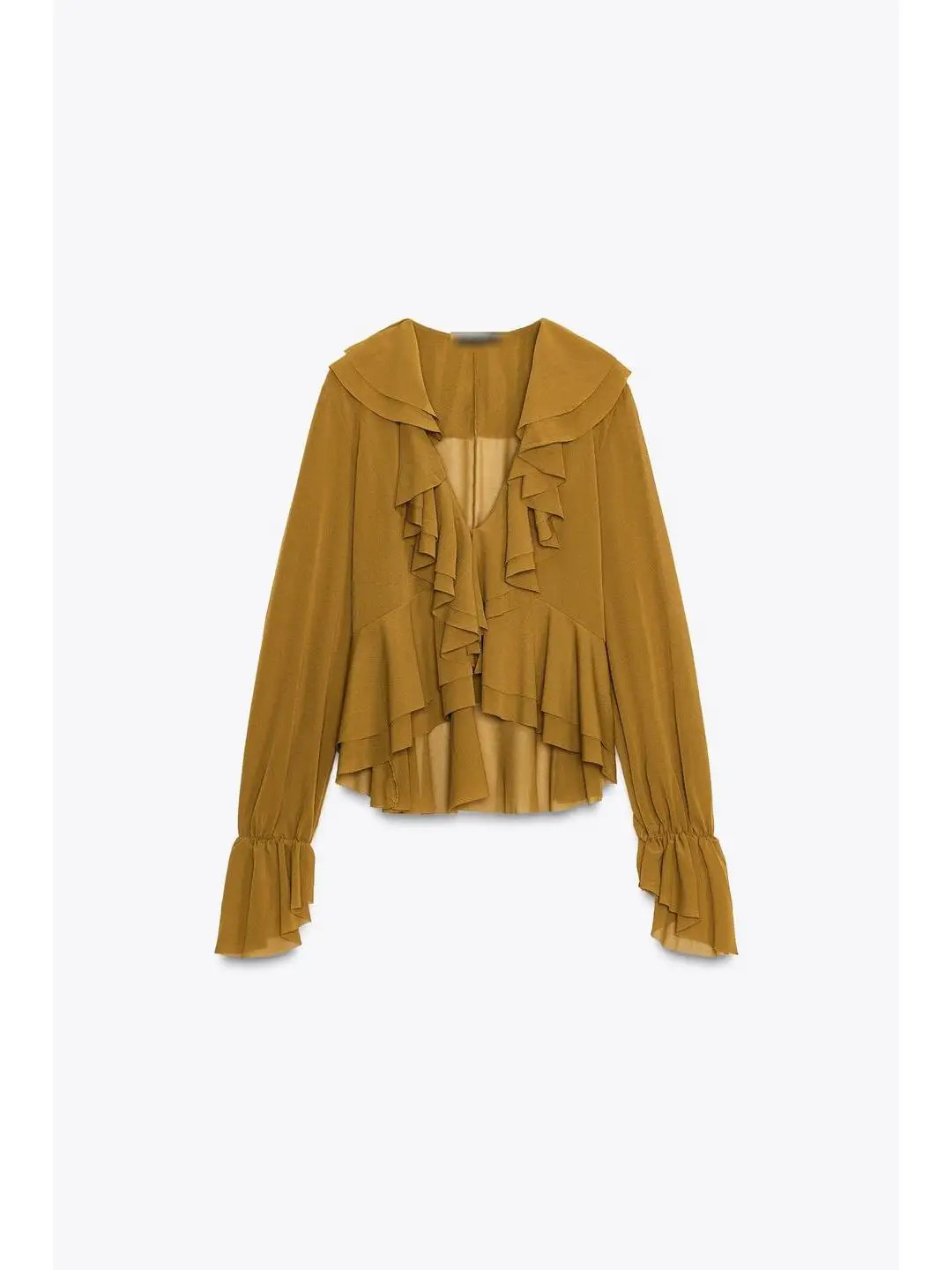 غير متناظرة طويلة Sve V-Ne أعلى ثنيات طبقات الزخرفية مستودع العمل أوائل الخريف Faion المرأة سليم صالح ملابس داخلية